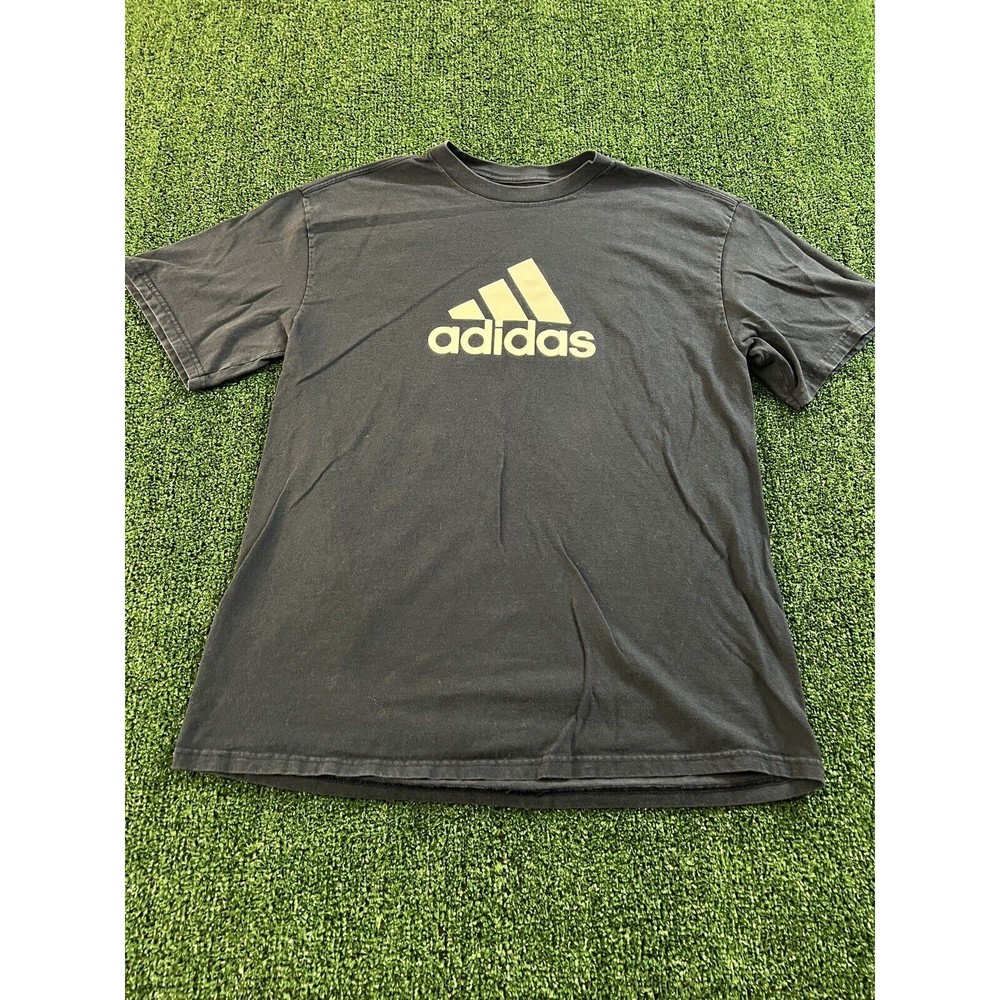 Adidas Center Logo Navy Blue/White L Crew T Shirt Casual
